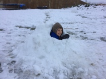 Ryan elected to build a snow cave